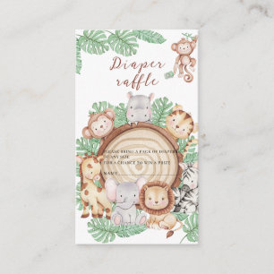 Carte D'accompagnement Moderne Jungle Animaux Végétation Safari aquarelle