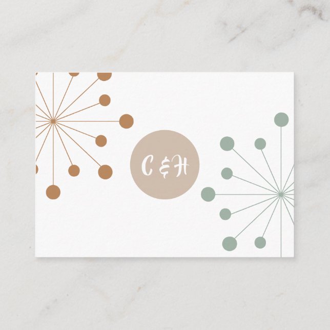 Carte D'accompagnement Moderne milieu du siècle atomique Starburst Mariag (Dos)