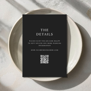 Carte D'accompagnement Moderne minimaliste Mariage noir et blanc