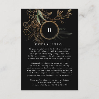 Carte D'accompagnement MODERNE Monogram Eucalyptus ONYX Détails INFO