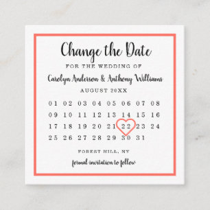 Carte D'accompagnement Moderne N'Importe Quelle Couleur Calendrier Photo