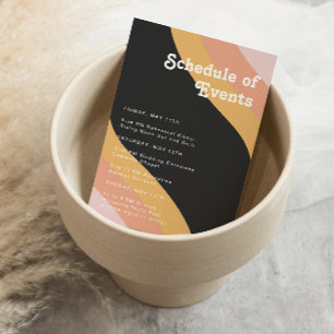 Carte D'accompagnement Moderne Retro 70's Rainbow Dark Horaire des événem