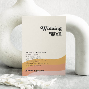 Carte D'accompagnement Moderne Retro 70's Rainbow Mariage Wishing well