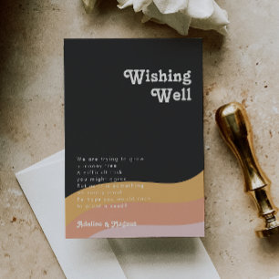 Carte D'accompagnement Moderne Retro Arc-en-ciel Mariage foncé Wishing we