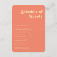 Moderne Retro Coral Horaire des événements Bordure