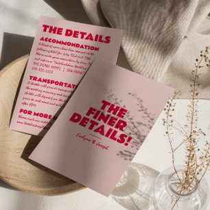 Carte D'accompagnement Moderne rose rouge gras brillant Unique Détails Ma