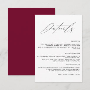 Carte D'accompagnement Moderne Simple Minimaliste Détails Mariage Enclosu