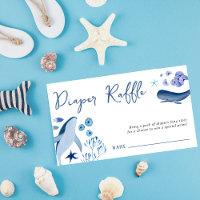 Moderne sous la mer Blue Boy Whale Diaper Raffle