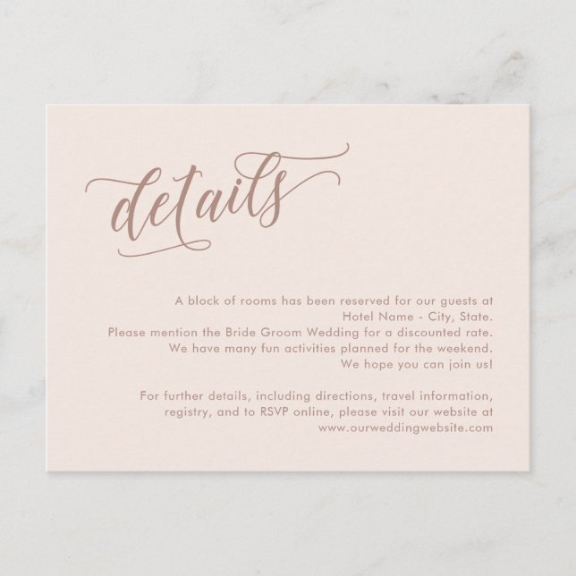 Carte d'accompagnement modifiable à couleur pour l (Devant)