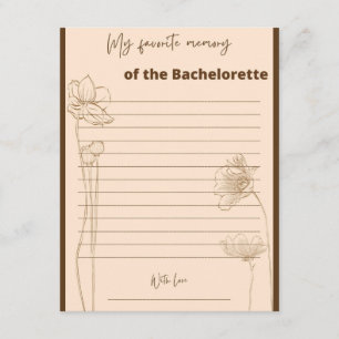 Carte D'accompagnement Mon jeu favori de Bachelorette de mémoire