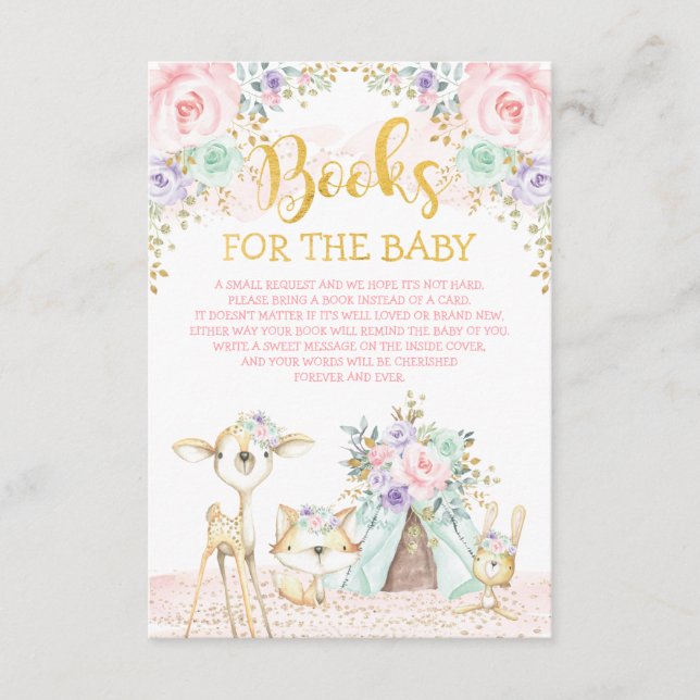 Carte D'accompagnement Monnaie rose Purple Animaux Bois Demander (Devant)