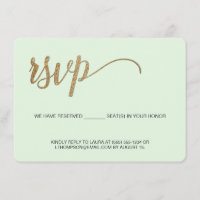 Monnaie vert faux or Siège réservé RSVP sans envoi