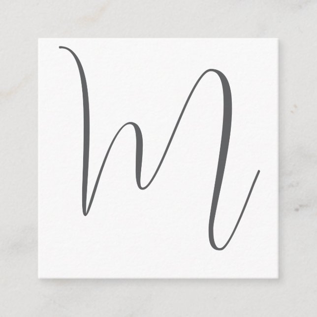 Carte D'accompagnement Monogram Modern Simple Minimalist Plain (Devant)