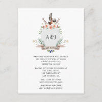 Monogram Woodland Crest Mariage Détails au sujet d