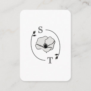 Carte D'accompagnement Monogramme blanc de fleur de Magnolia RSVP