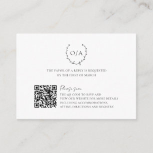 Carte D'accompagnement Monogramme classique Cimier de couronne de couronn