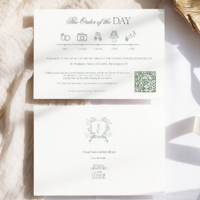 Carte D'accompagnement Monogramme classique Mariage de crête de monogramm (Créateur téléchargé)