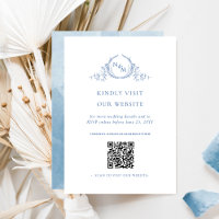 Monogramme d'aquarelle bleu QR Code /RSVP Online