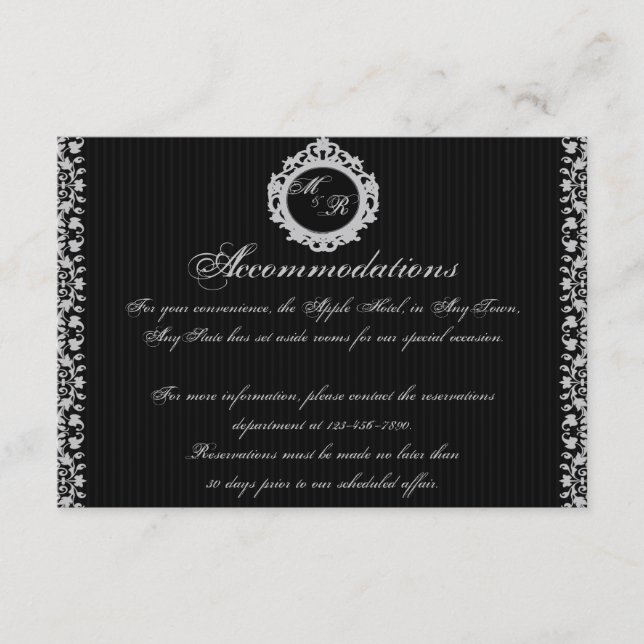 Carte D'accompagnement Monogramme de cadre gothique Insertion (Devant)
