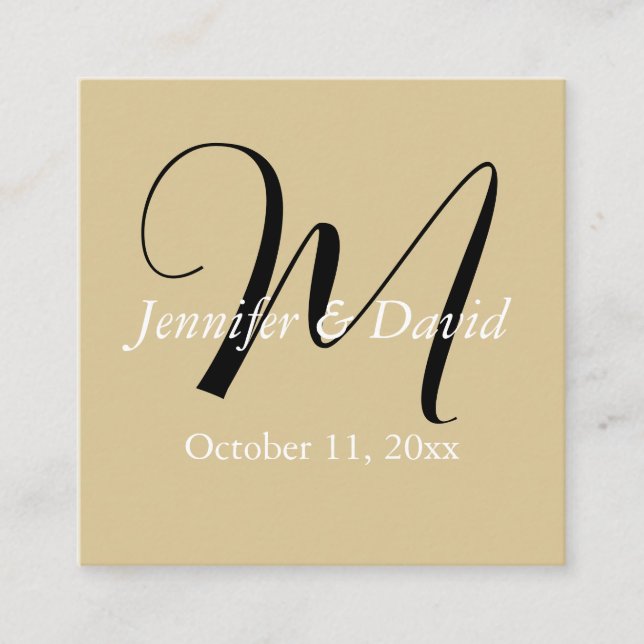 Carte D'accompagnement Monogramme de calligraphie attrayante pour mariage (Devant)