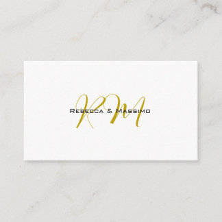 Carte D'accompagnement Monogramme de nom moderne de couleur or unique exc
