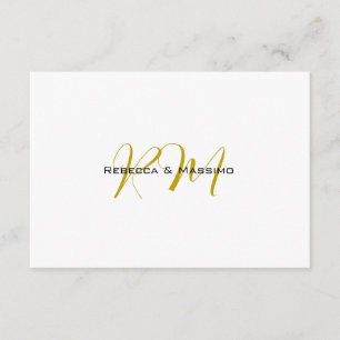 Carte D'accompagnement Monogramme de nom moderne de couleur or unique exc