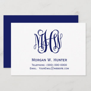 Carte D'accompagnement Monogramme initial de Vigne de la marine 3 do-it-y