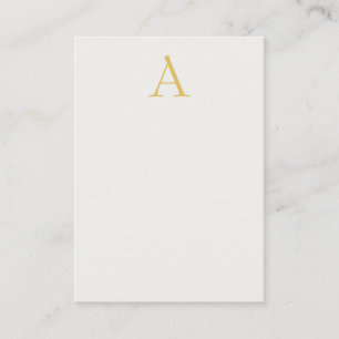 Carte D'accompagnement Monogramme initial professionnel couleur or et pas