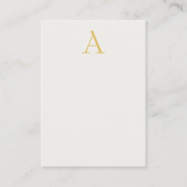 Carte D'accompagnement Monogramme initial professionnel couleur or et pas (Devant)