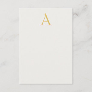 Carte D'accompagnement Monogramme initial professionnel couleur or et pas