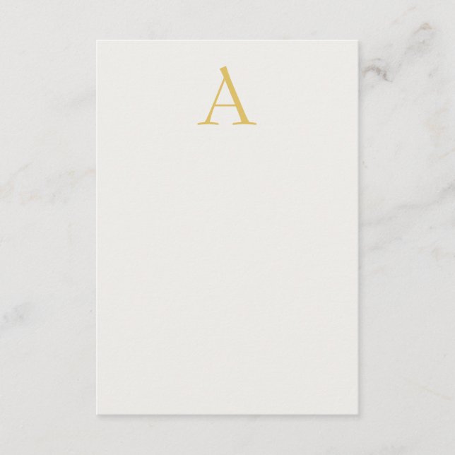 Carte D'accompagnement Monogramme initial professionnel couleur or et pas (Devant)