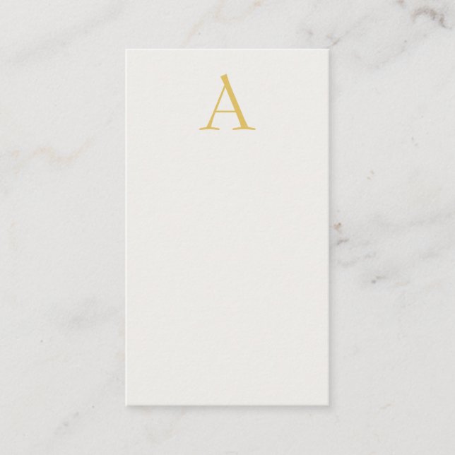 Carte D'accompagnement Monogramme initial professionnel couleur or et pas (Devant)