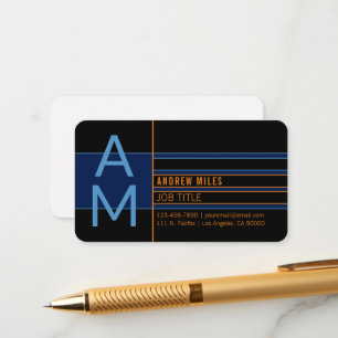 Carte D'accompagnement Monogramme moderne et formes et couleurs modifiabl