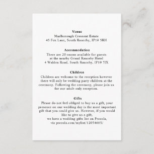 Carte D'accompagnement Monogrammes floraux minimaux élégants