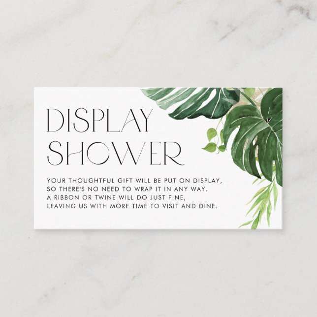 Carte D'accompagnement Monstera Verdure Tropical Display Douche (Devant)