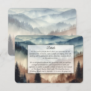 Carte D'accompagnement Montagnes de bleu poussiéreux et de brun moka pour