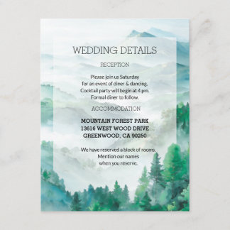 Carte D'accompagnement Montagnes translucides vertes et blanches