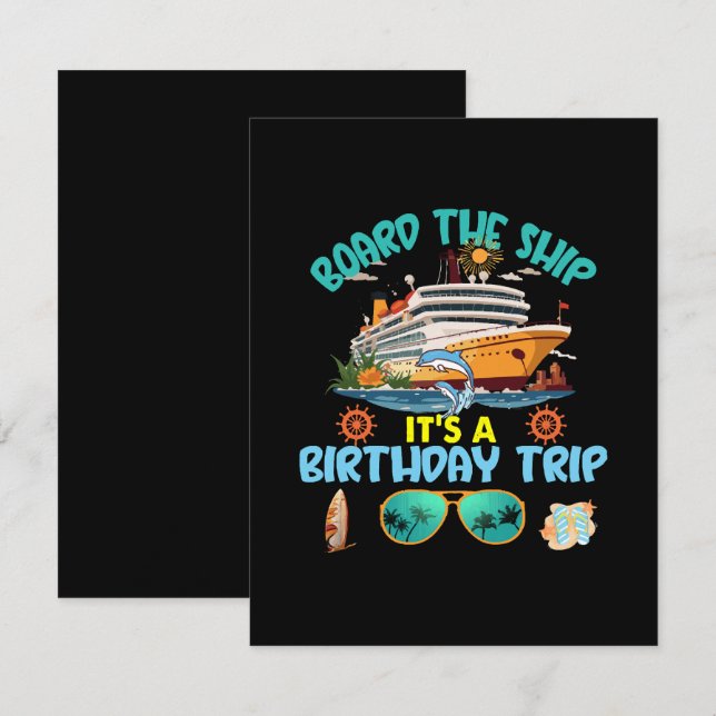 Carte D'accompagnement Monter à Bord C'est Un Voyage D'anniversaire (Devant / Derrière)