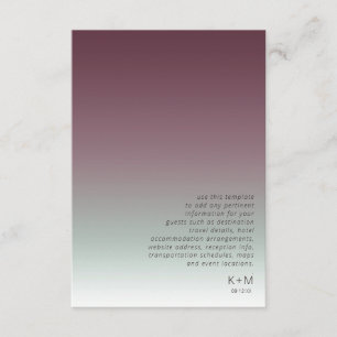 Carte D'accompagnement Mood Gradient Détails du Mariage Bourgogne Mist ID