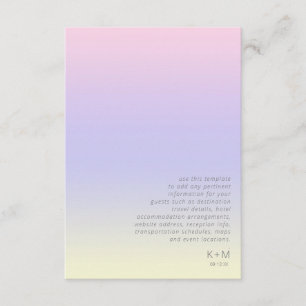 Carte D'accompagnement Mood Gradient Détails du Mariage Pastel Dawn ID741
