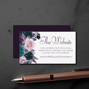 Carte D'accompagnement Moody Boho   Eggplant Purple Dark Floral Website