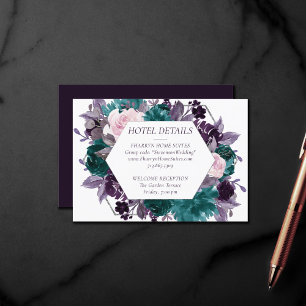 Carte D'accompagnement Moody Boho   Eggplant Purple Floral Détails du cad