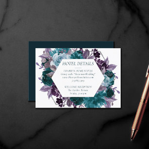 Carte D'accompagnement Moody Boho   Turquoise Turquoise Purple Bouquet Dé