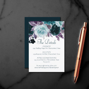 Carte D'accompagnement Moody Boho Turquoise Turquoise Purple Garland Dé