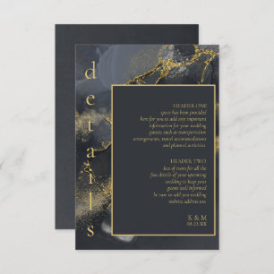 Carte D'accompagnement Moody Ink Charcoal Gold Détails Abstraits ID988
