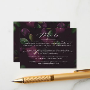 Carte D'accompagnement Moody Purple Bloom Grunge Mariage