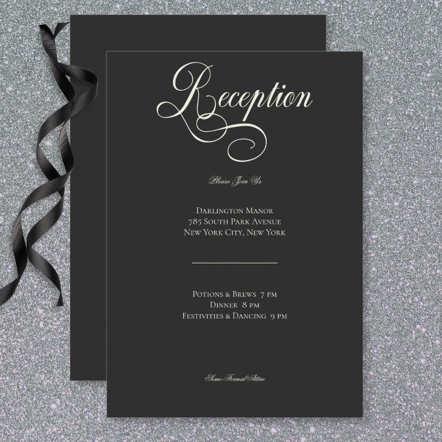 Carte D'accompagnement Moody sombre Moody Victorian Moon & Sun Wedding Ré (Dark Moody Victorian Moon & Sun Wedding Reception Enclosure Card)