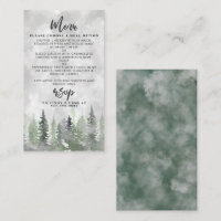 Moody Watercolor Pine Tree Forest Mariage Détails