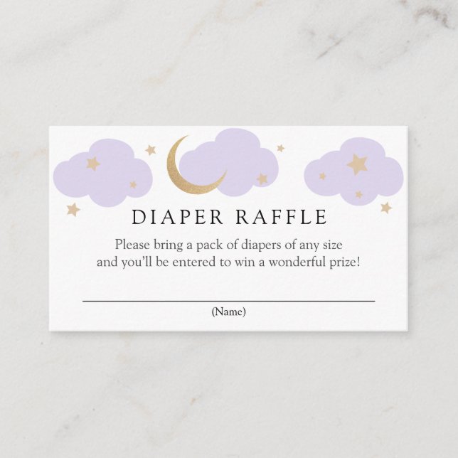 Carte D'accompagnement Moon and Stars Diaper Raffle insert card (Devant)