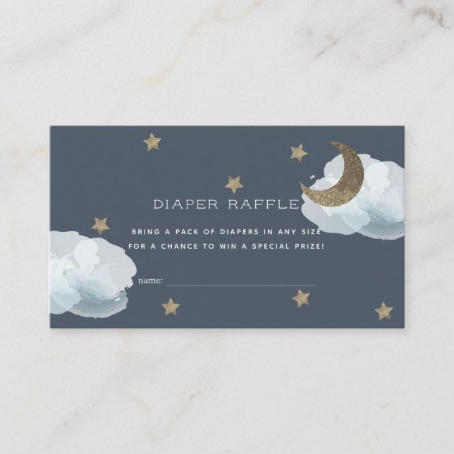 Carte D'accompagnement Moon Stars Nuages Baby shower Déchets Raffle Ticke (Devant)